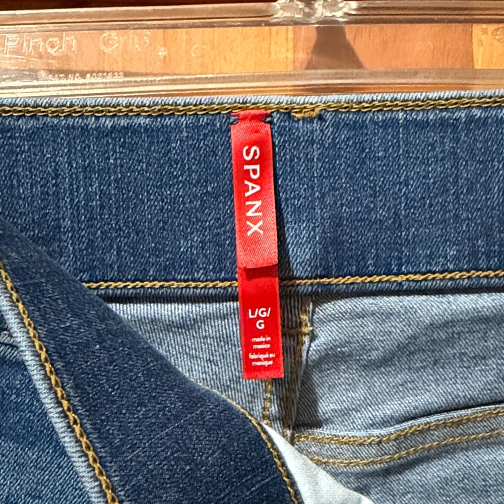 SPANX Wide Leg Denim Jumpsuit Pants - Blue - Picture 5 of 5